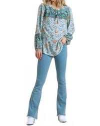 Umgee - Floral Border Print Top - Lyst