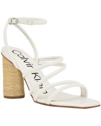 Calvin Klein - Sizzle Patent Ankle Strap Heels - Lyst