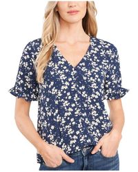 Cece - Floral Ruffled Button-down Top - Lyst