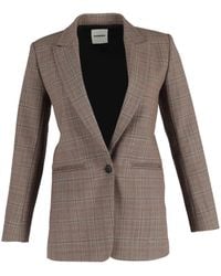 Sandro - Sandro Jada Plaid-Check Single-Breasted Blazer - Lyst