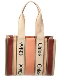 Chloé - Woody Medium Canvas & Leather Tote - Lyst