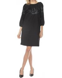 Joseph Ribkoff - Sequined Puff Sleeve Shift Dress - Lyst