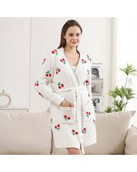 TRUEDAMES - Cherry Robe With Pockets And Belt - Lyst