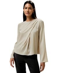 LILYSILK - One Shoulder Asymmetrical Flounce Silk Blouse For - Lyst