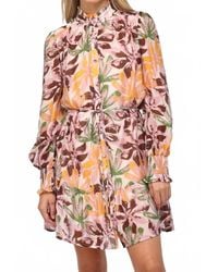 Fate - Fall Flowered Long Sleeve Dress - Lyst