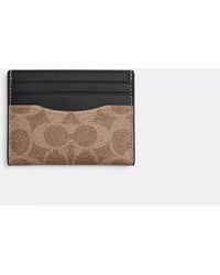 COACH - Signature Canvas Card Holder - Lyst