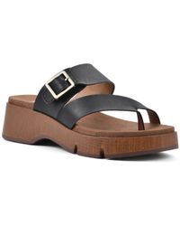 White Mountain - Leftover Faux Leather Casual Slide Sandals - Lyst
