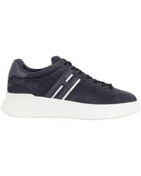 Hogan - H580 Lace-Up Sneakers With Distinctive Leather Logo - Lyst