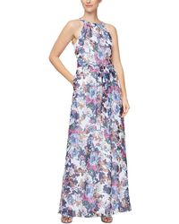 SLNY - Floral Halter Maxi Dress - Lyst