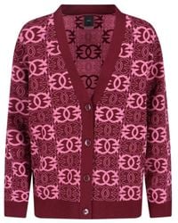 Pinko - Love Birds" Knitted Cardigan With V-Neckline - Lyst