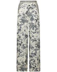 SIMONA CORSELLINI - Wide-Leg Trousers With Floral Print - Lyst