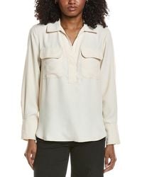 Vince Camuto - V-Neck Half Placket Top - Lyst
