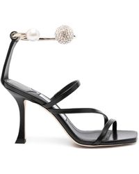 Jimmy Choo - Ottilia 90 Crystal And Pearl Strap Sandals - Lyst