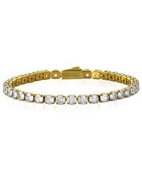 Crucible Jewelry - Crucible Los Angeles 18k Gold Plated 5mm Simulated Diamond Tennis Bracelet - 8.5" - Lyst