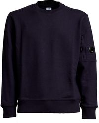 C.P. Company - Diagonal Raised Fleece Crew Neck Lens Sweatshirt - Lyst