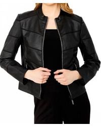 FRANK LYMAN - Faux Leather Bling Zip Jacket - Lyst