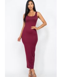 TRUEDAMES - Solid Basic Maxi Dress - Lyst