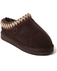 Dearfoams - Fireside By Grafton Genuine Shearling Clog Slipper With Taping - Lyst