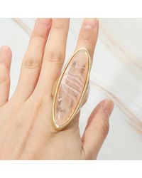 Fashnzfab - Bold Marquise Natural Stone Stretch Ring - Lyst