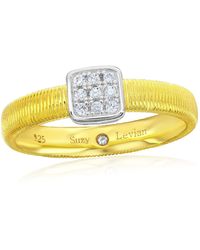 Suzy Levian - Sterling Cubic Zirconia Square Coil Ring - Lyst