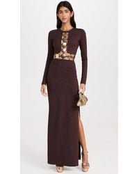 STAUD - Delphine Dress Dark Chocolate Brown Maxi Gown - Lyst