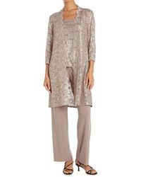 R & M Richards - Metallic Lace Tank Jacket Set Pant - Lyst