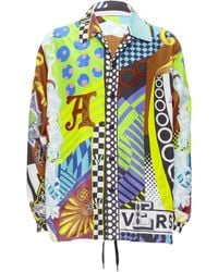 Versace - Pop Temple Print Nylon Windbreaker Shirt Jacket - Lyst