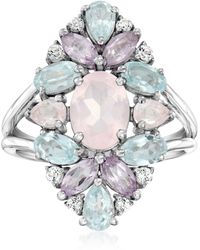 Ross-Simons - Rose Quartz And Pastel Multi-Gemstone Ring - Lyst