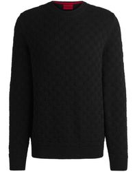 HUGO - Cotton Relaxed-Fit Sweater With Jacquard Pattern - Lyst