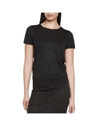 Enza Costa - Costa Lamé Short Sleeve Sweater - Lyst