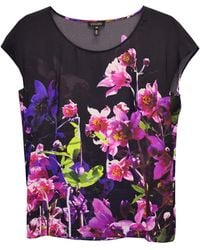 ESCADA - Floral Cap Sleeve Top - Lyst