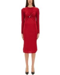 Versace - Dress With Decorative Draping - Lyst