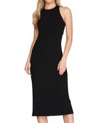 She + Sky - Delilah Cross Back Ribbed Knit Bodycon Midi Dress - Lyst