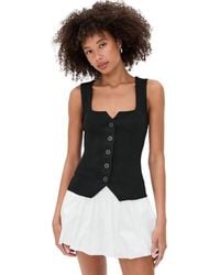 STAUD - Marisa Ribbed Vest - Lyst