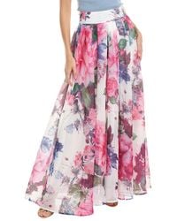 Gracia - Watercolor Floral Printing Pleats Maxi Skirt - Lyst