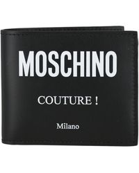 Moschino - Logo Leather Bi-fold Wallet - Lyst