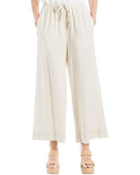 Max Studio - Drawstring Crop Linen-Blend Pant - Lyst