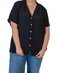 Karen Kane - Button Down Short Sleeve Camp Shirt - Lyst