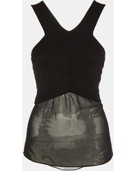 Sandro - Knit & Chiffon Halter Neck Top - Lyst