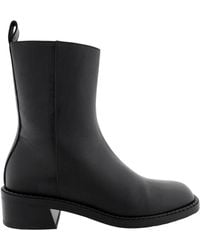 Bally - Austine Block Heel Leather Boots, Brand Size 38 Us Size 7.5 - Lyst