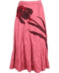 Erdem - Satin A-Line Midi Skirt - Lyst