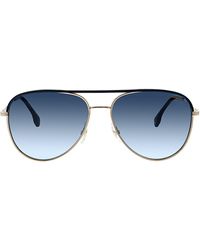 Carrera - Ca Car A209 Gold Metal Pilot Sunglasses Blue Gradient Lens - Lyst