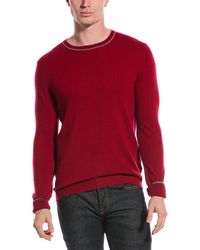 Qi - Cashmere Contrast Trim Cashmere Sweater - Lyst