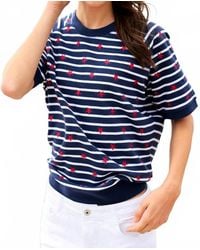 Shiraleah - Stripes Lightweight Short Sleeve Sweatshirt - Lyst