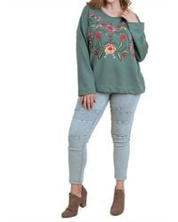 Umgee - Embroidered French Terry Tunic - Lyst