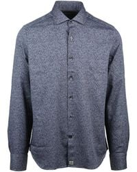 Sonrisa - Textured Heathered Cotton Shirt With Classic Button-Up Design - Lyst