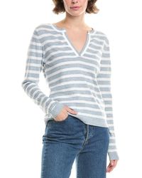 Forte - Split Neck Cashmere-Blend Sweater - Lyst