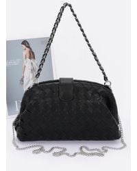 Fashnzfab - Faux Leather Braided Frame Shoulder Bag - Lyst