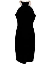 Moschino - Cheap And Chic Pearl Detail Midi Dress - Lyst