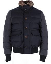 Moorer - Padded Quilted Jacket With Fur-Lined Collar And Flap Pockets - Lyst